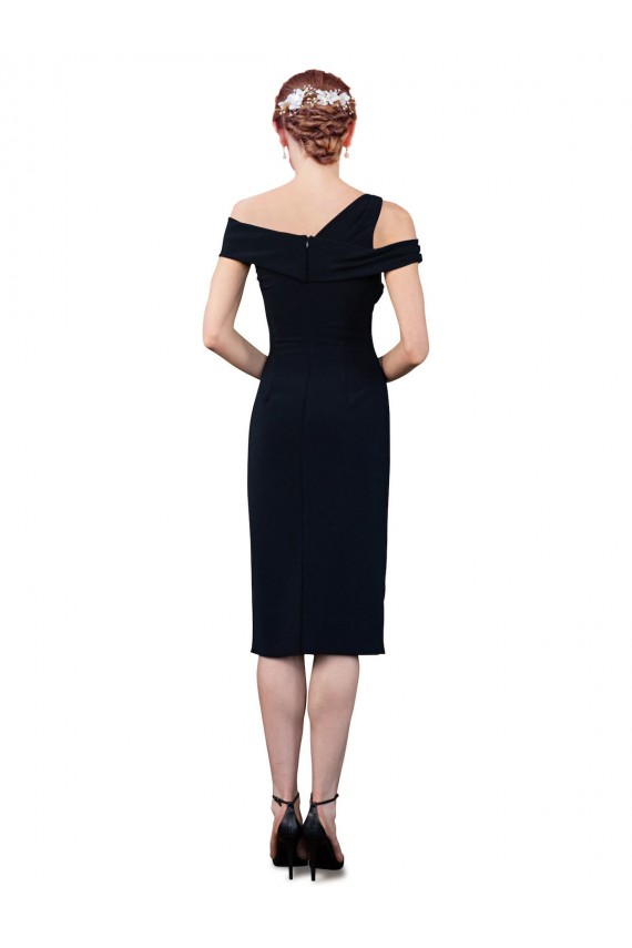 Draped Cross Shoulder Stretch Crepe Homecoming Dress Canada