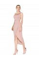 Knee Length One Shoulder Crepe Short Wrap Homecoming Dress Canada