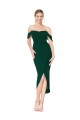 Off the Shoulder Short Knee Length Crepe Wrap Homecoming Dress Canada