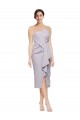 Short Strapless Crepe Homecoming Dress with Ruffles Canada