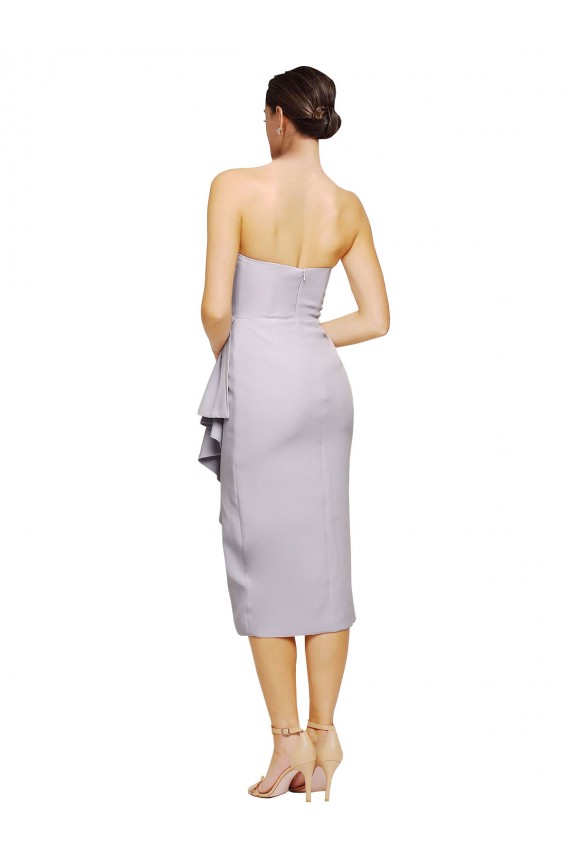 Short Strapless Crepe Homecoming Dress with Ruffles Canada