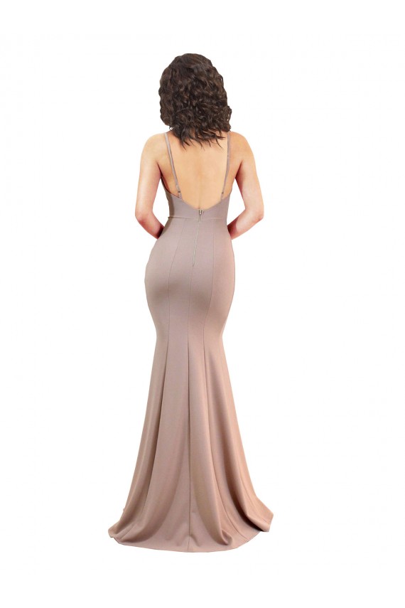 Fishtail Shape V-Neck Crepe Homecoming Dress with Slit Canada