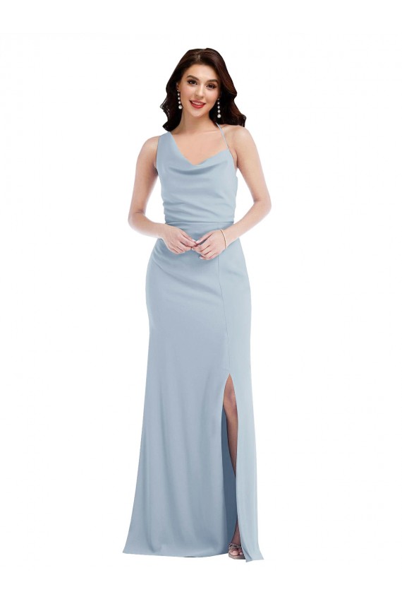 One Shoulder Draped Cowl Neck Homecoming Dress Canada