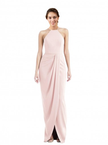 Long Halter Draped Tulip Skirt Homecoming Dress Canada