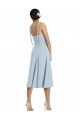 Midi Length Bustier Crepe Homecoming Dress with Back Bow Straps Canada