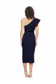 Ruched Midi Length Short Crepe Homecoming Dress with Shoulder Ruffles Canada