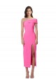 One Shoulder Neckline Short Midi Length Crepe Homecoming Dress Canada