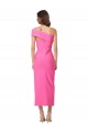 One Shoulder Neckline Short Midi Length Crepe Homecoming Dress Canada