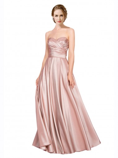 Long Plated Strapless Sweetheat Stretch Satin Homecoming Dress Canada