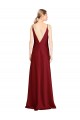 Stretch Satin Floor Length Deep V-Back Homecoming Dress with Front Slit Canada