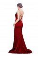 Sweep Train Cowl Front Neck Stretch Satin Homecoming Dress with High Side Split Canada
