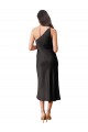 Sleek One Shoulder Midi Length Short Stretch Satin Slip Homecoming Dress Canada