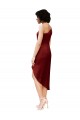 One Shoulder Midi Length Short Stretch Satin Wrap Style Homecoming Dress Canada