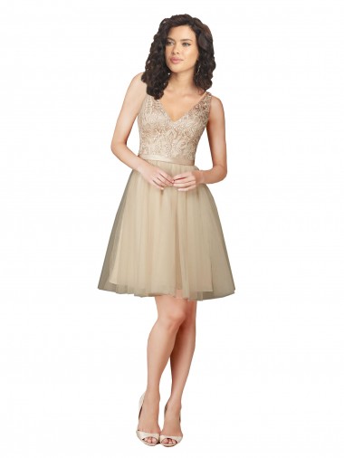 Tulle Homecoming Dress with Embroidery and Beading Canada