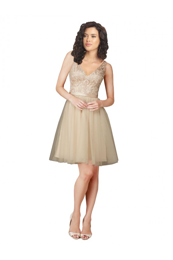 Tulle Homecoming Dress with Embroidery and Beading Canada