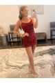 Spaghetti Straps Criss Cross Back Sleeveless Short Velvet Sequin Homecoming Dress Canada