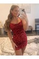Spaghetti Straps Criss Cross Back Sleeveless Short Velvet Sequin Homecoming Dress Canada
