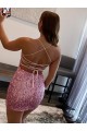 Spaghetti Straps Sleeveless Short Velvet Sequin Homecoming Dress Canada