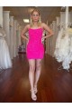 Spaghetti Straps Open Back Sleeveless Short Velvet Sequin Homecoming Dress Canada