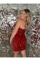 Sweetheart Sleeveless Short Velvet Sequin Homecoming Dress Canada