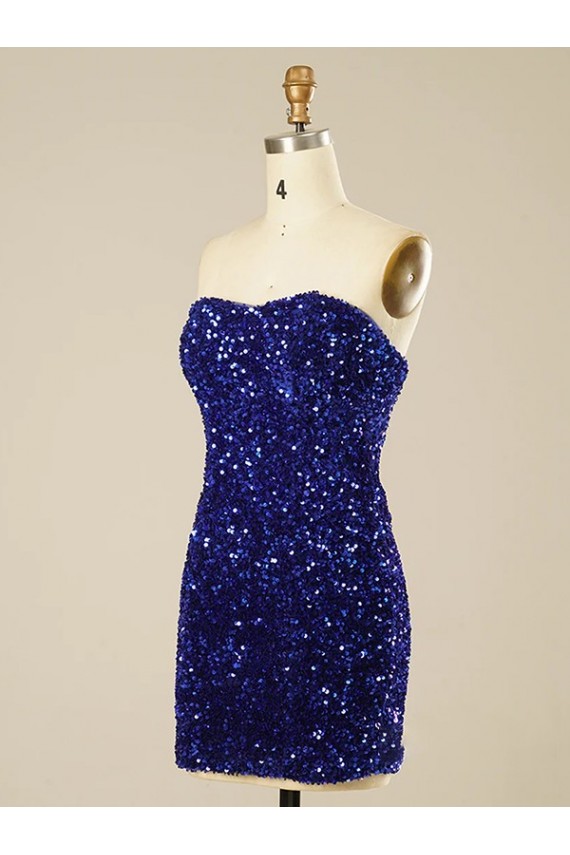 Short Sweetheart Velvet Sequin Homecoming Dress Canada