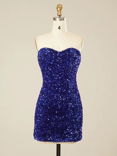 Short Sweetheart Velvet Sequin Homecoming Dress Canada