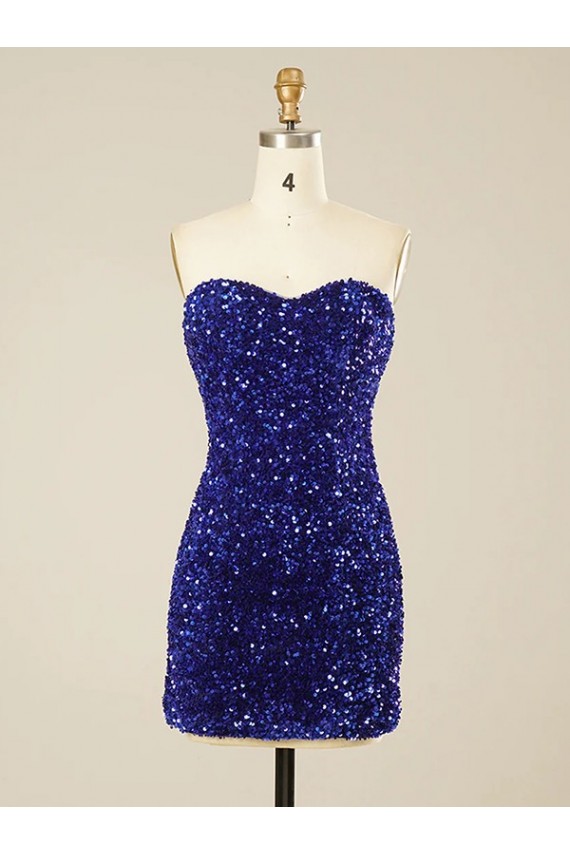 Short Sweetheart Velvet Sequin Homecoming Dress Canada