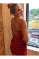 V-Neck Sleeveless Short Velvet Sequins Homecoming Dress Canada