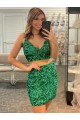 V-Neck Sleeveless Short Velvet Sequin Homecoming Dress Canada