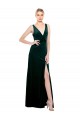 Sleek V-Neck Long Velvet Homecoming Dress with Side Slit Canada