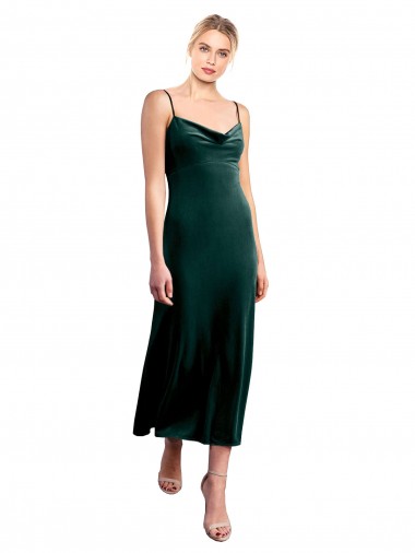 Midi Length Cowl Neck Velvet Slip Homecoming Dress Canada