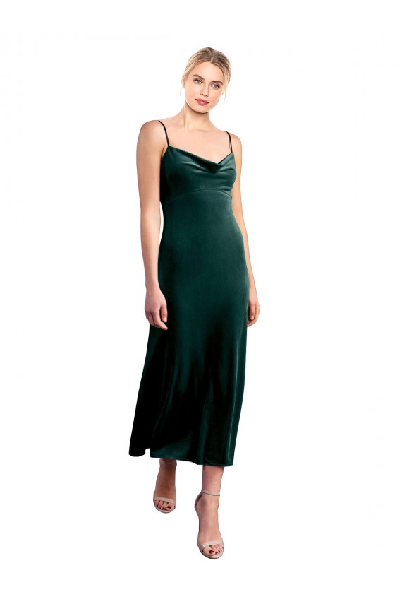 Midi Length Cowl Neck Velvet Slip Homecoming Dress Canada
