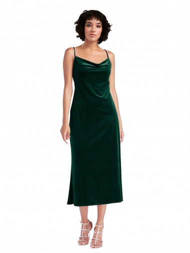 Midi Length Cowl Neck Velvet Short Slip Homecoming Dress Canada