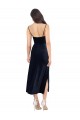 Midi Length Velvet Homecoming Dress with Cowl Neck and Spaghetti Straps Canada