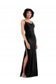 Modern Floor-Length Velvet Homecoming Dress with Cowl Neck and Spaghetti Straps Canada