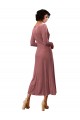 Long Sleeve Velvet Faux Wrap Midi Length Homecoming Dress Canada