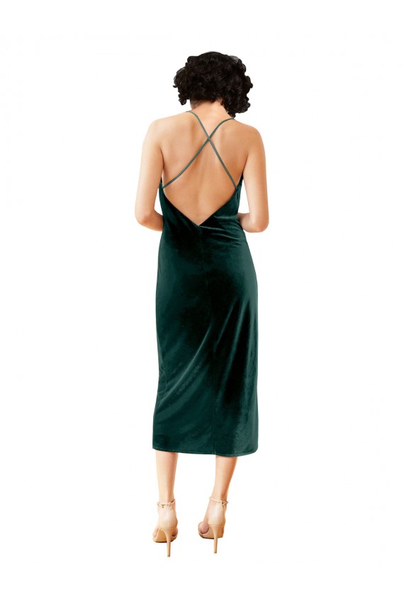 Midi Length Sleek Cowl Neckline Short Velvet Homecoming Dress Canada